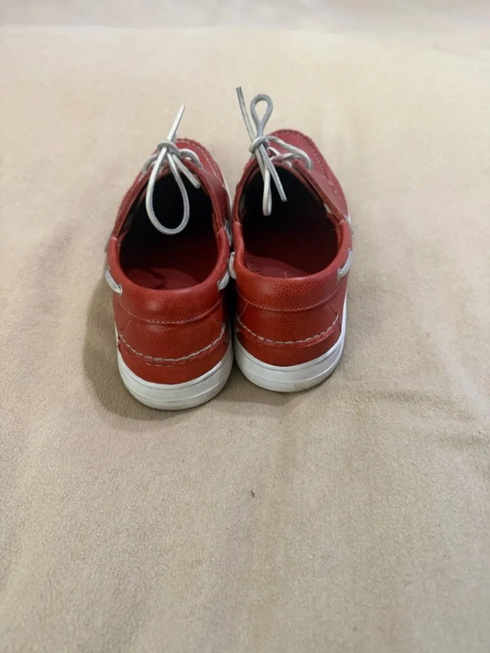 MENS RED ALLEN EDMONDS DECK SHOES SIZE 12 GREAT CONDITION